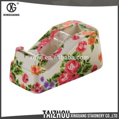 Competitive price office stationery floral printing small tape dispenser